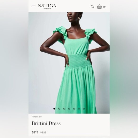 NWT Size L  Nation LTD Brittini SmockedWaist Midi Dress - Picture 5 of 16